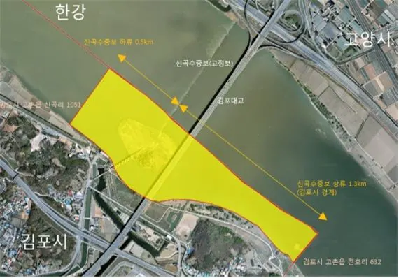 한강 신곡수중보 수상레저활동금지구역(김포구간)