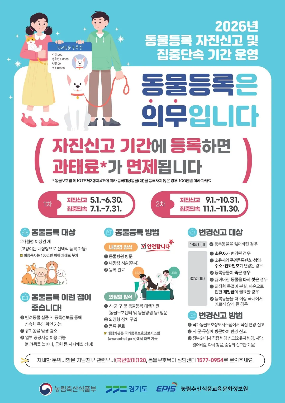 동물등록신고 포스터